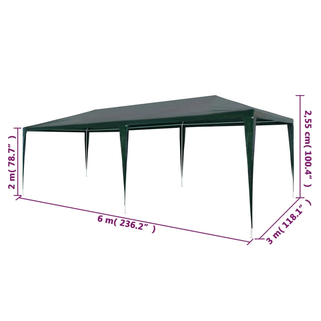 Tenda per Feste-Tenda Gazebo 3x6 m in PE Verde