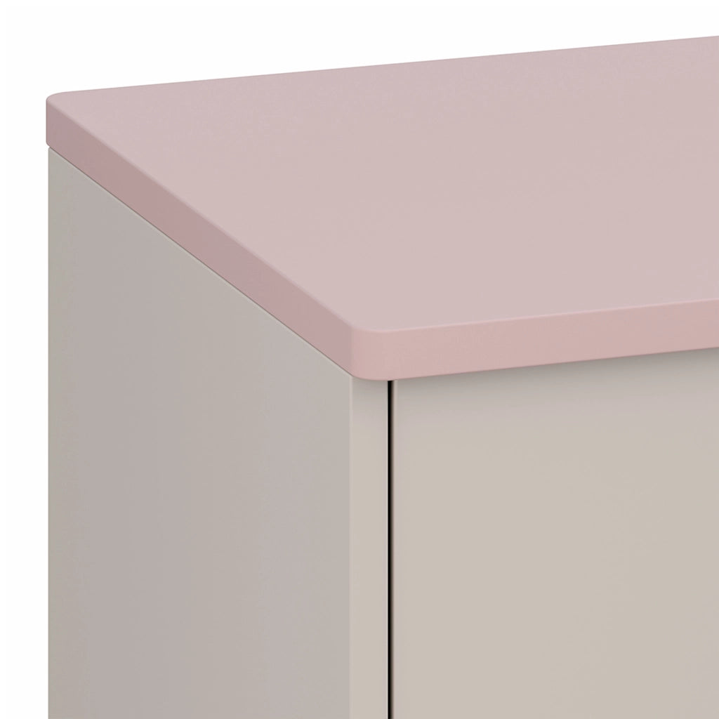 Cassettiera Sandnes per Cameretta Bambini 62 x 38 x 30 cm Bianco / Rosa  [en.casa]