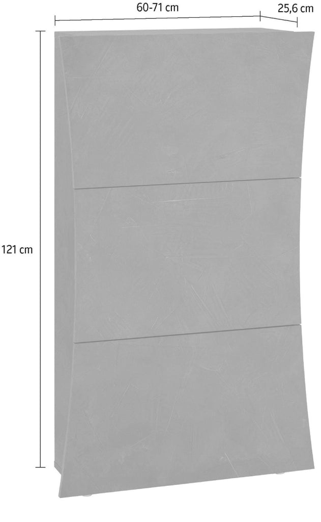 Scarpiera 3 Ante a Ribalta 71x26,6x121,5 cm Arco Bianco Lucido
