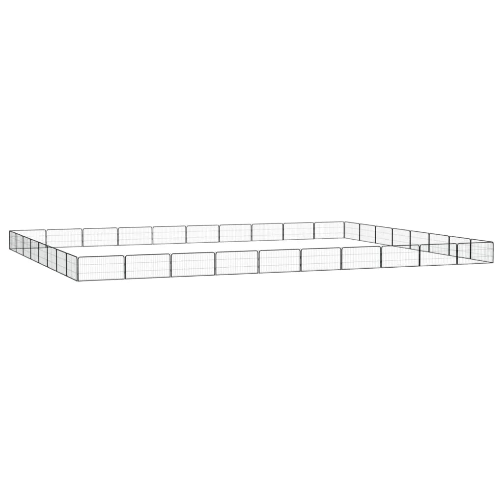 Recinto per cani 36 pannelli 100 x 50 cm acciaio verniciato a polvere nero 02_0043633