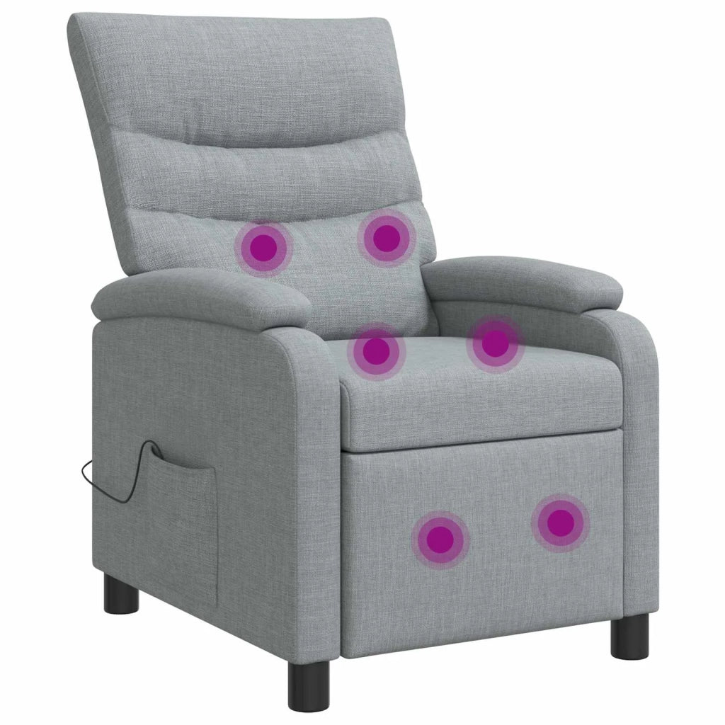 Divano Sedia-Poltrona Massaggiante Grigio Chiaro Tessuto 623224