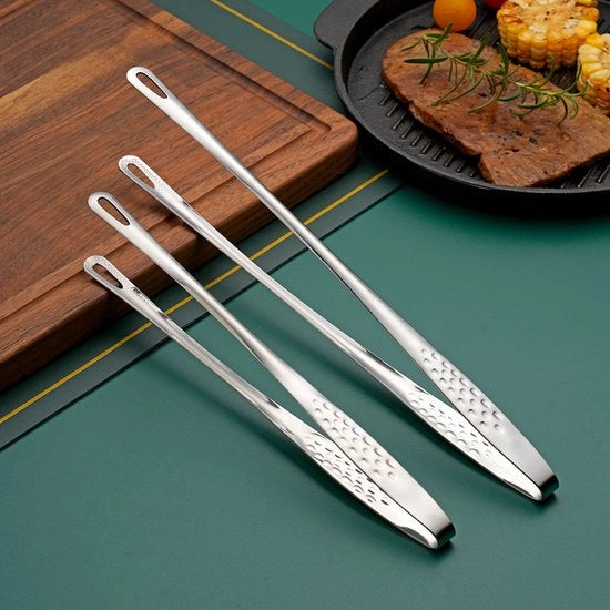 Clip barbecue estensibile in acciaio inossidabile per griglia steak per uso domestico, grande + piccolo