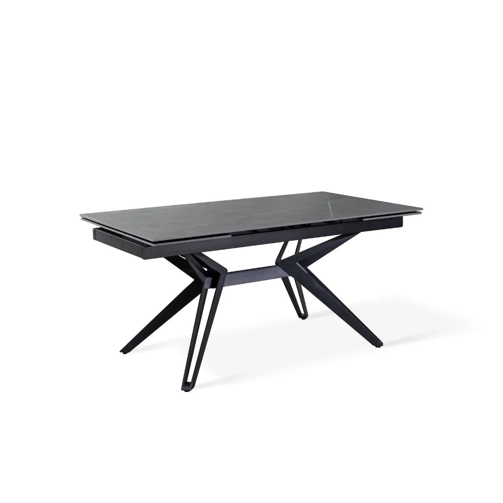 Tavolo da pranzo allungabile in ceramica effetto marmo grigio Iulius 160-240x90 cm fino a 10 posti | Duzzle