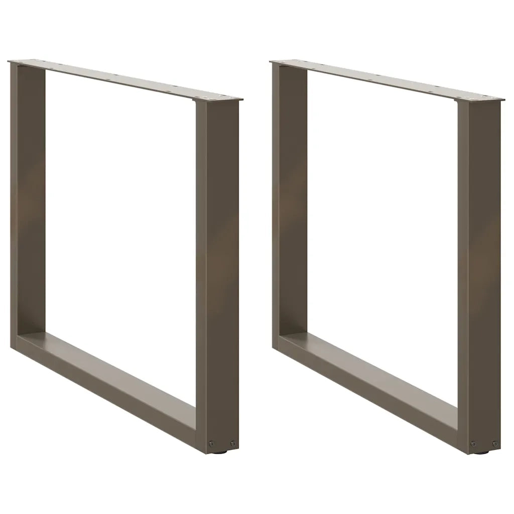 Gambe per tavolo da pranzo a forma di U 2 pz in acciaio naturale 100x(72-73) cm