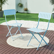 Set Sande di 2 Sedie Pieghevoli - Azzurro [en.casa]