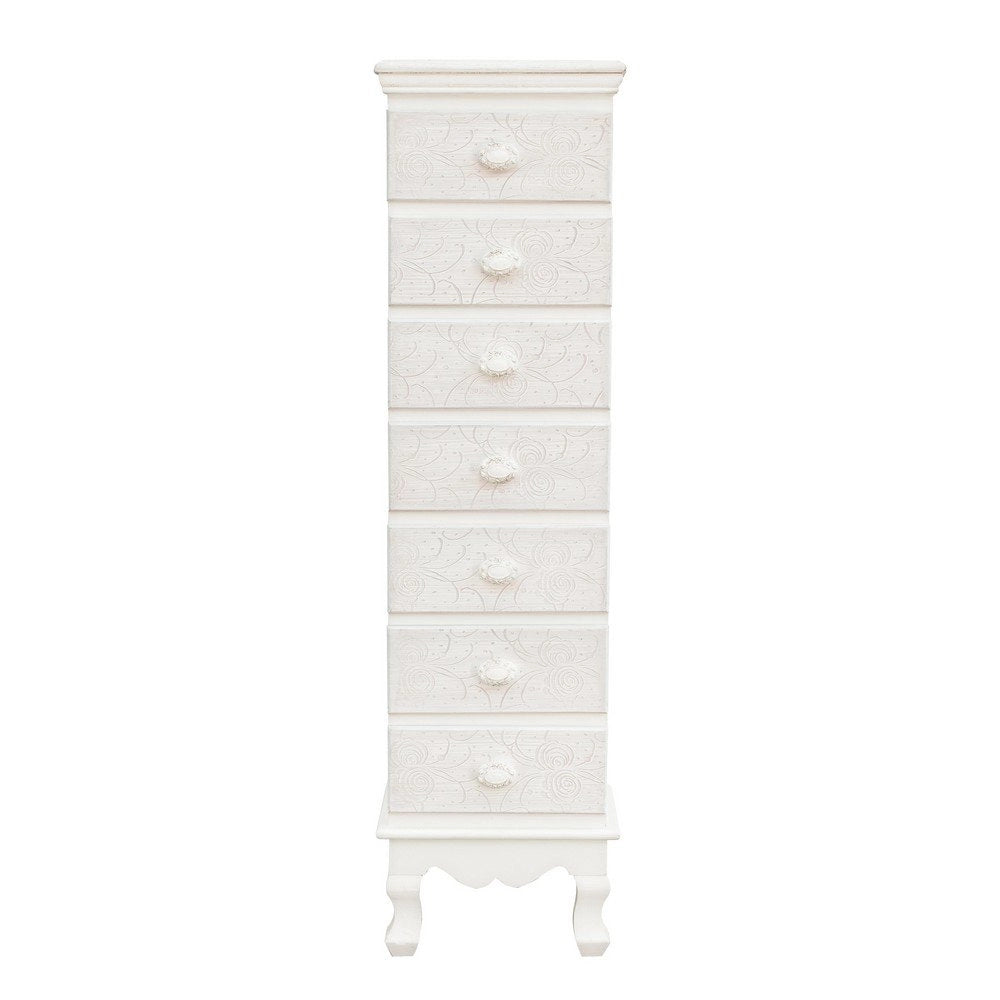 Cassettiera Legno Bianco Rustico da Interno - CLARA