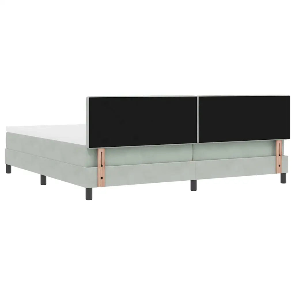Letto a molle con materasso Grigio chiaro 200 x 200 cm Velluto 3339260
