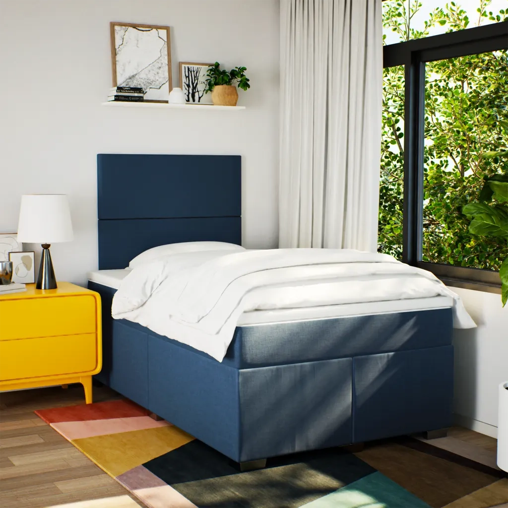 Giroletto a Molle con Materasso Blu 120x200 cm in Tessuto 3292754