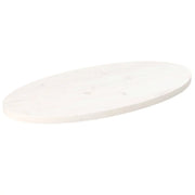 Piano Tavolo Bianco 70x35x2,5cm in Legno Massello di Pino Ovalecod mxl 120096