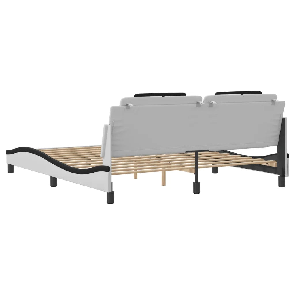 Giroletto Viana con LED senza Materasso Bianco e Nero 180x200 cm 3214042