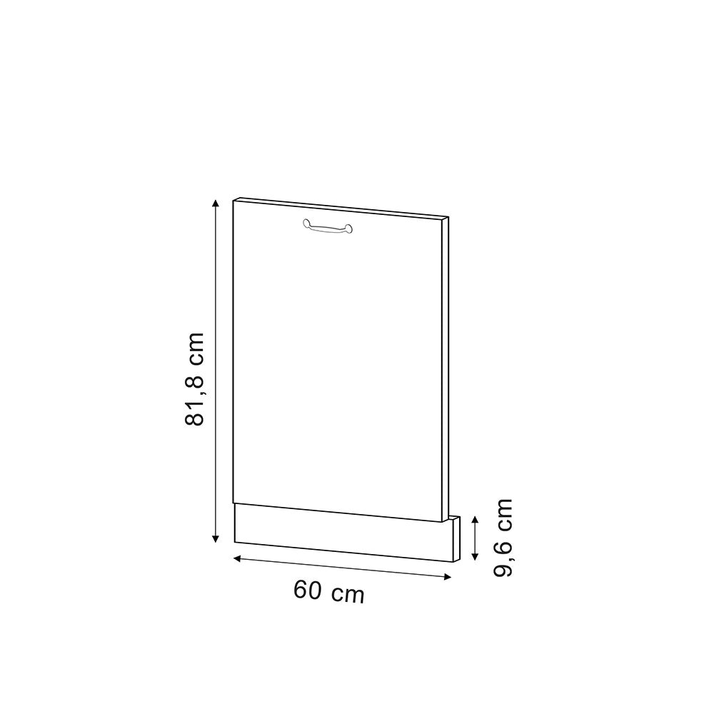 Pannello frontale della lavastoviglie R-Line Bianco rustico/Rovere dorato 60 cm, PL Antracite Vicco