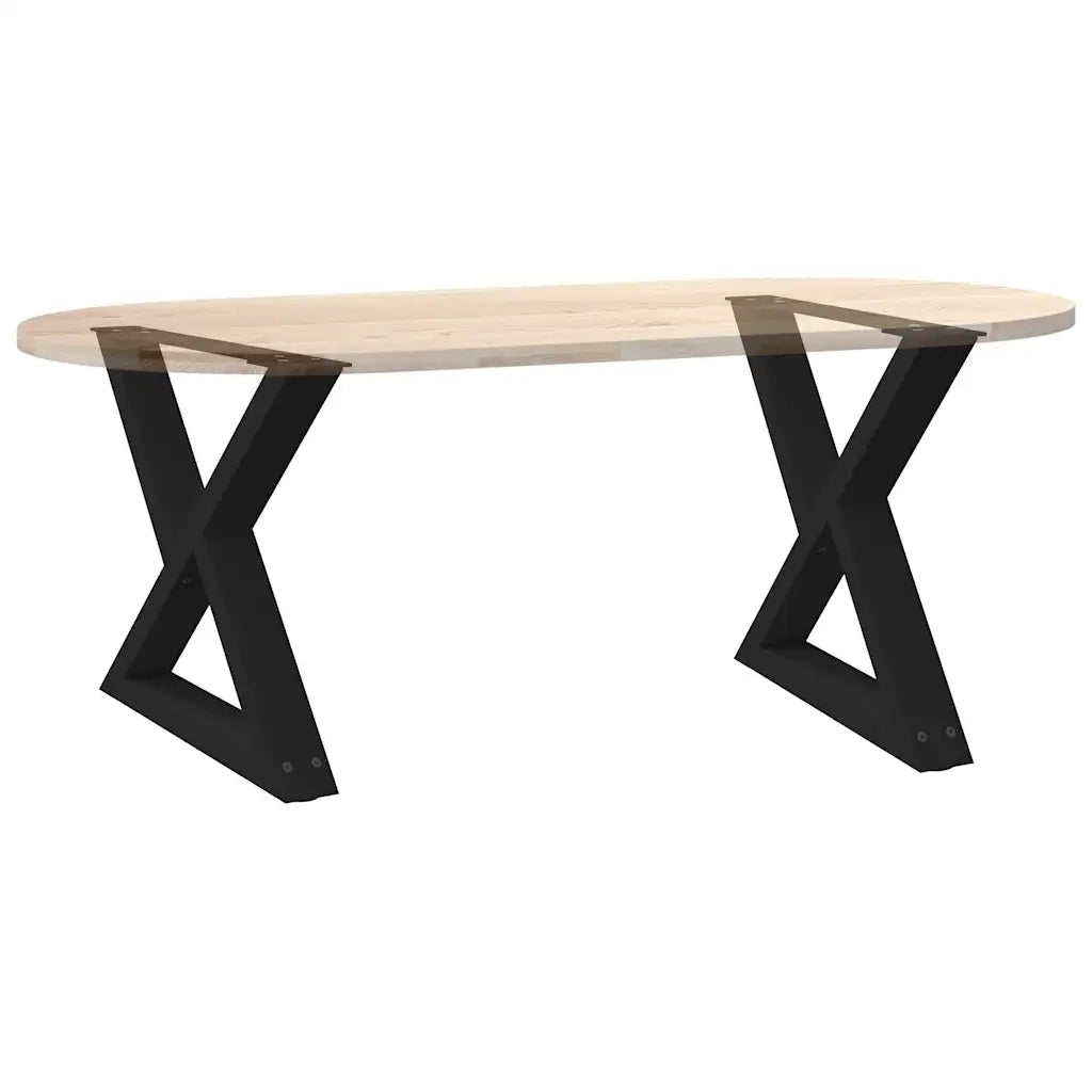 Gambe per Tavolino da Caff¨¨ 2 pz-Set di 2 Gamba per Tavolo Nere 60x(42-43,3) cm Acciaio