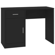 Scrivania | Tavolo da Ufficio Cassetto Nero 100x40x73cm Legno Multistrato