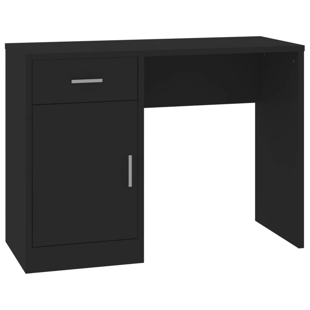 Scrivania | Tavolo da Ufficio Cassetto Nero 100x40x73cm Legno Multistrato