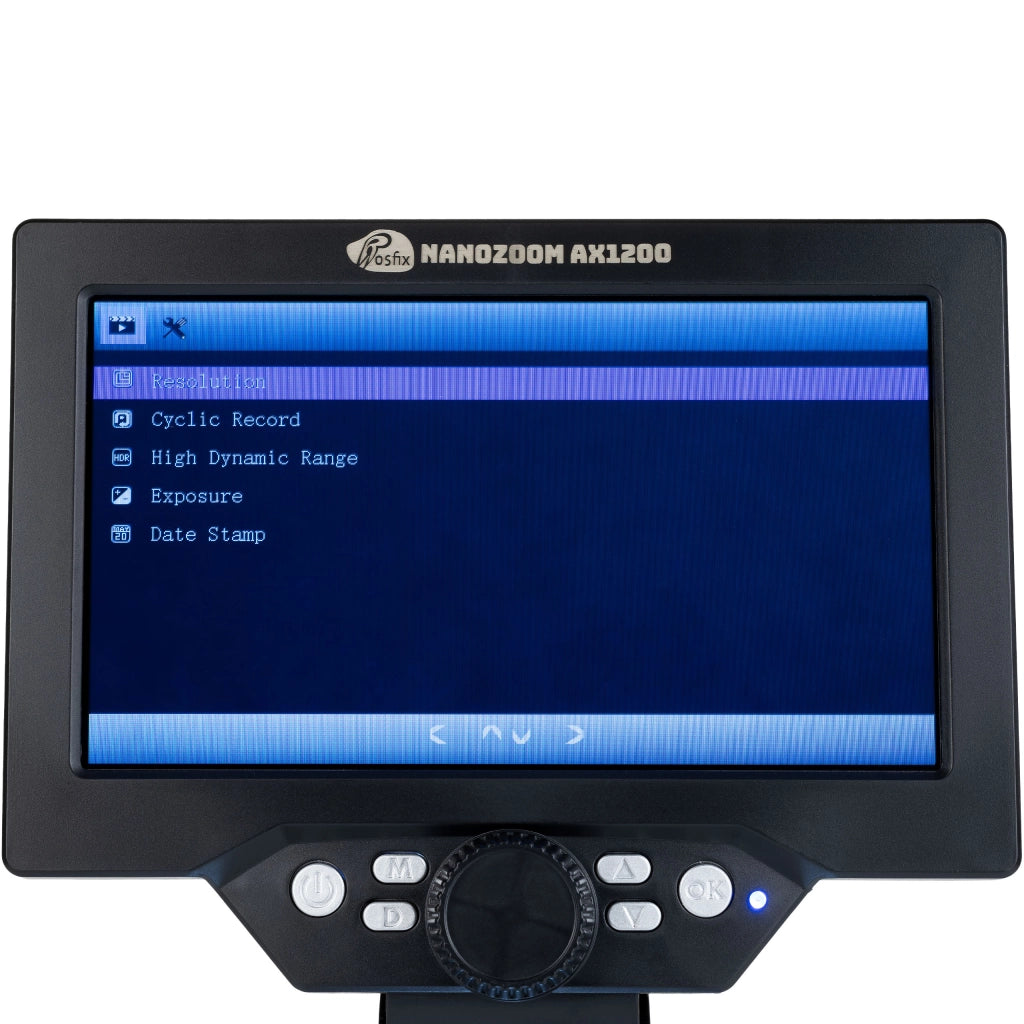 Mikroscopio Digitale LCD 7" Rosfix NanoZoom AX1200 – Ingrandimento 1200x | 12MP | Full HD 1080p | LED | USB | microSD