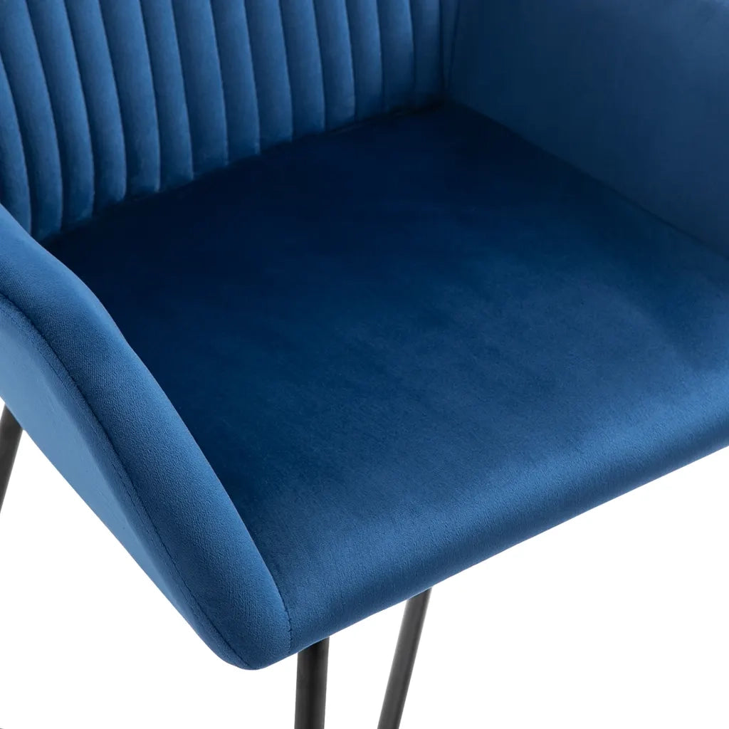 Sedie da Pranzo 6 pz Blu in Velluto cod mxl 18784