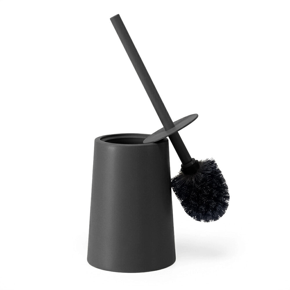 Set accessori bagno con porta scopino e pattumiera grigio design tondo Pop