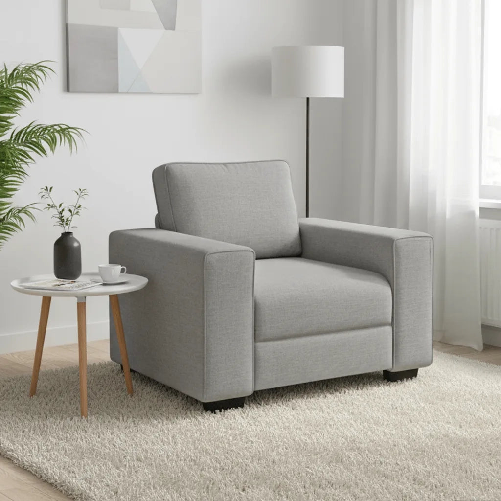 Divano Sedia-Poltrona-Sofa Relax Grigio Nuvola 55 cm in Tessuto 678279