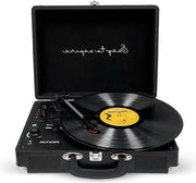 Vinileggiatore con Bluetooth USB 2 altoparlanti integrati design a cassetta nero