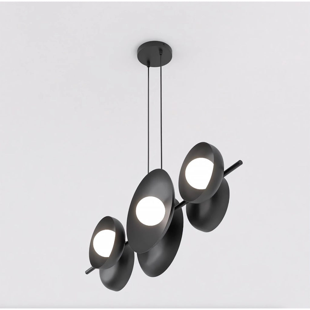 Lampada a sospensione Volum in acciaio nero opaco