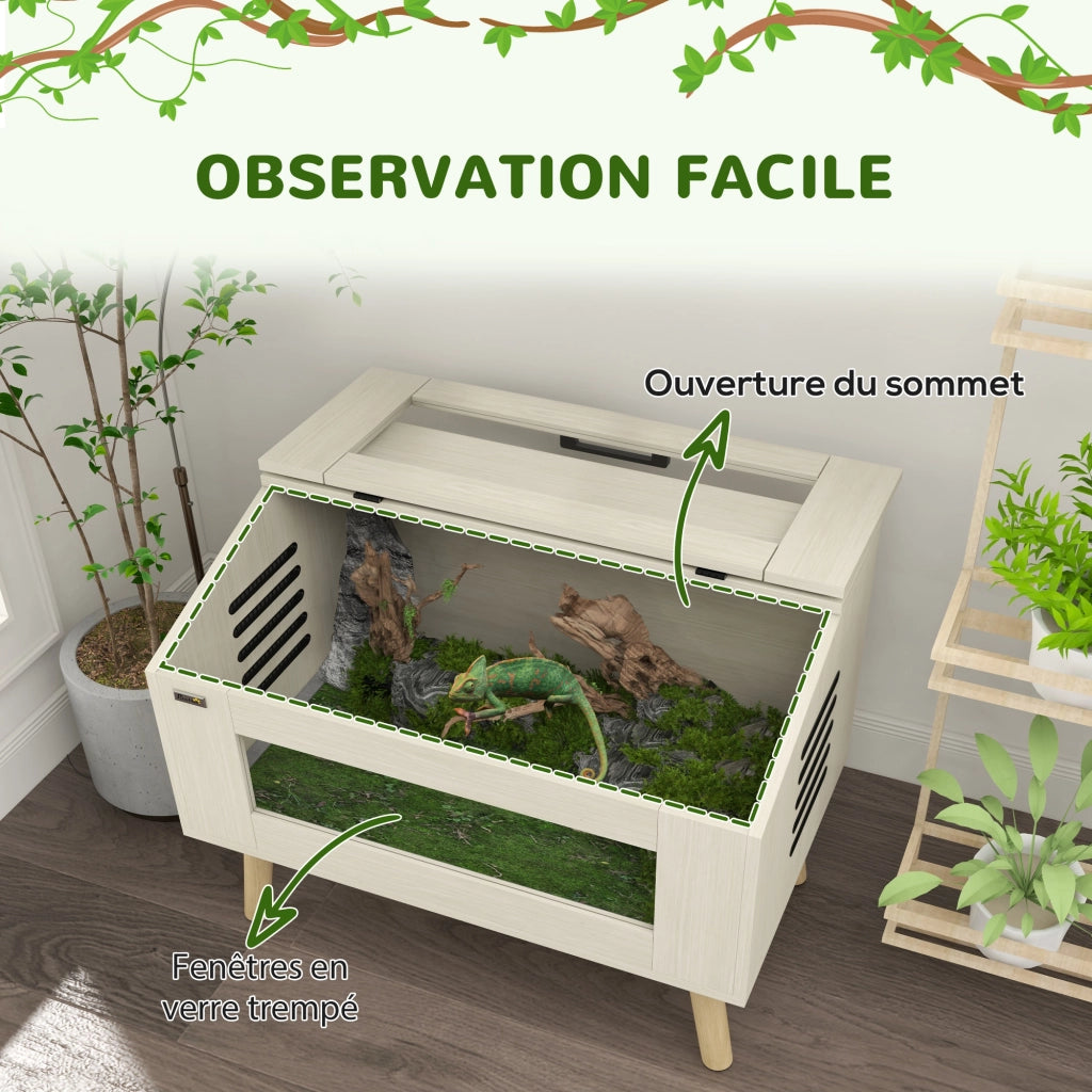 Terrarium per Rettili ¨C zephmum ¨C Vetro Temperato 80x50x60cm