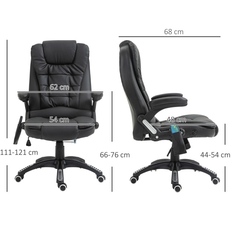 Poltrona da ufficio ergonomica con massaggio, nera
