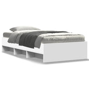 Letto singolo | Letto per adulti | Giroletto Bianco 100x200 cm in Legno Massello