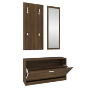Set Scarpiere | Mobile per scarpe 3 in 1 rovere marrone in Legno Multistrato