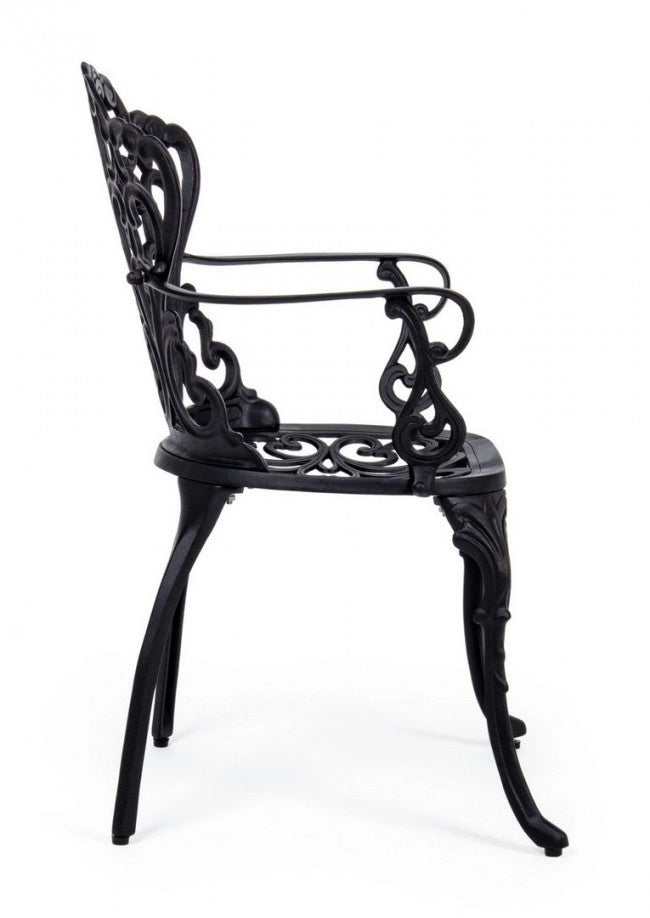 Set di 2 Sedie con Braccioli da Giardino in Alluminio Pressofuso Stile Vittoriano - CLASSIC