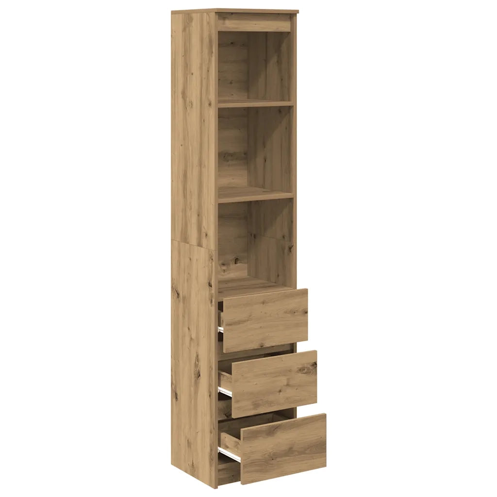 Credenza Alta Rovere Artigianale 37,5x35x180 cm in Truciolato