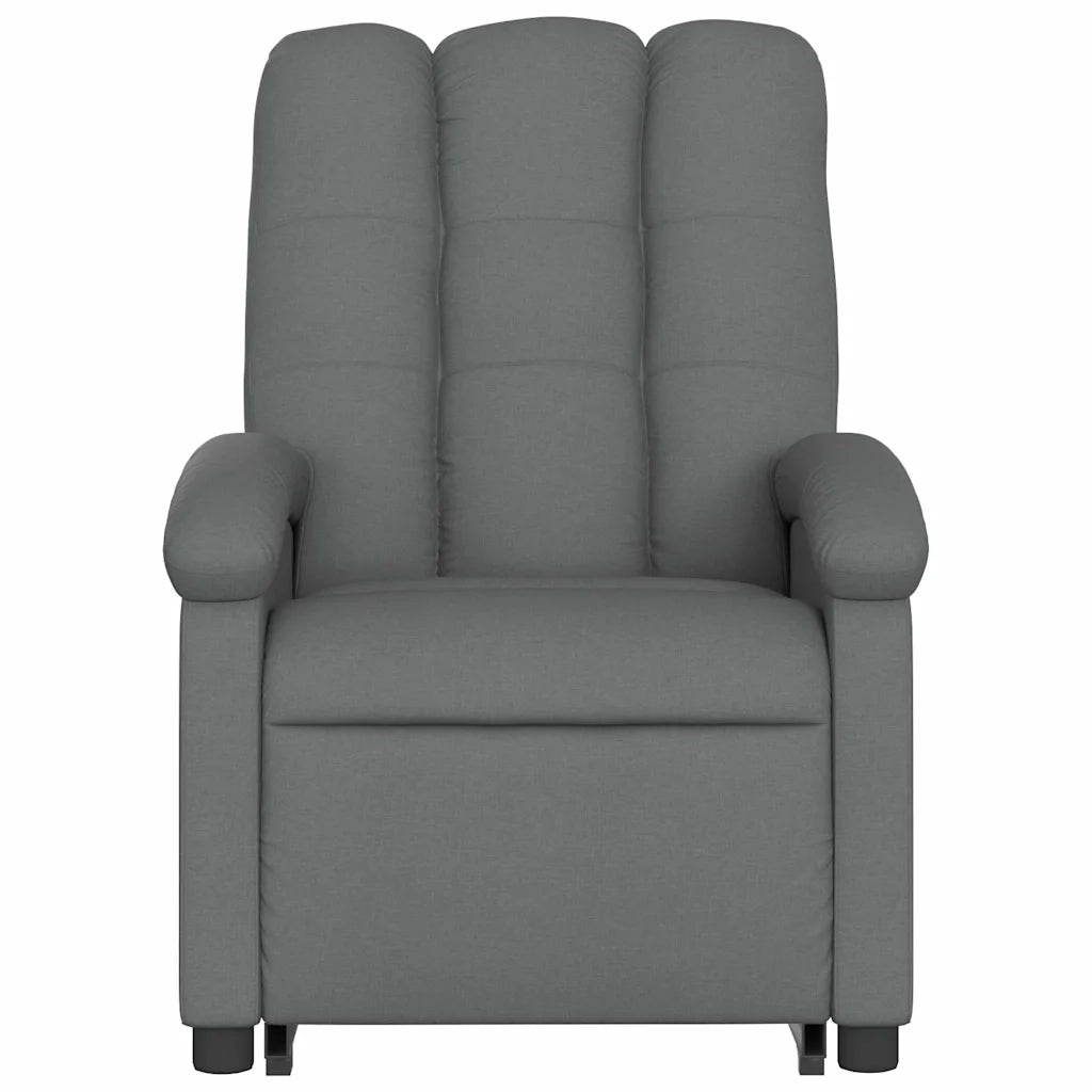 Poltrona | Sedia Relax Alzapersona Massaggi Reclinabile Grigio Scuro Tessuto