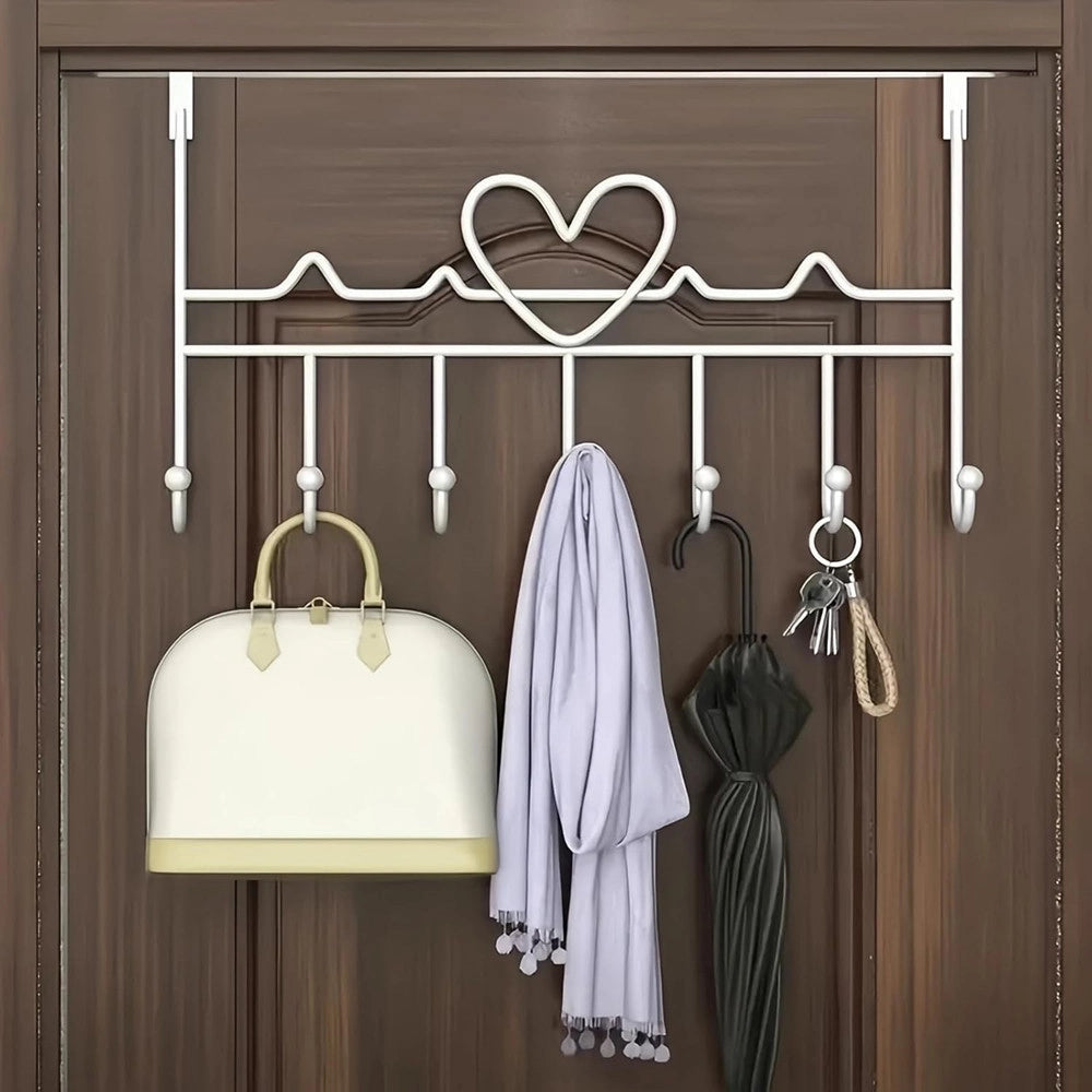 Trade Shop - Appendiabiti Da Porta Forma Cuore Ganci Per Cappotti Asciugamani Borse Organizzatore Casa -