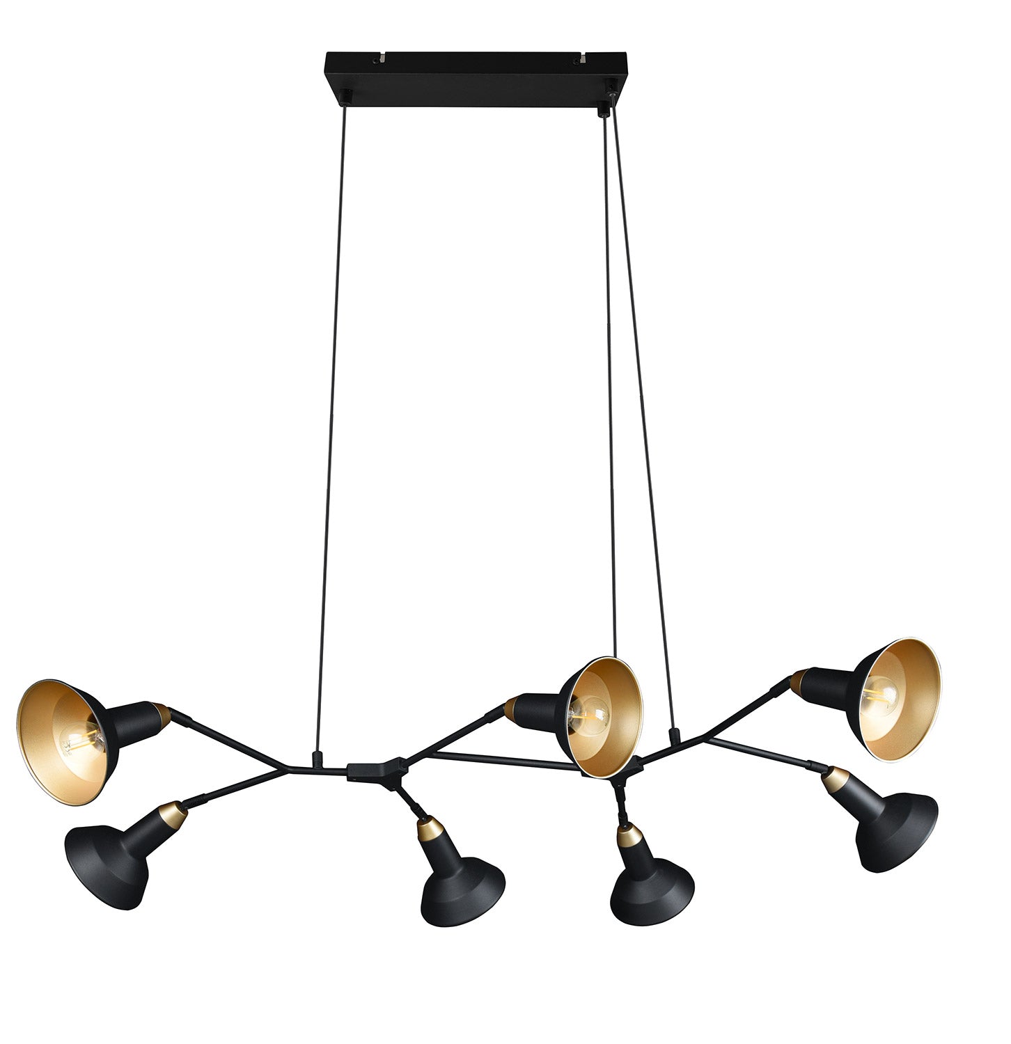 Lampada a Sospensione da Interno Attacco E14 in Metallo Nero Opaco