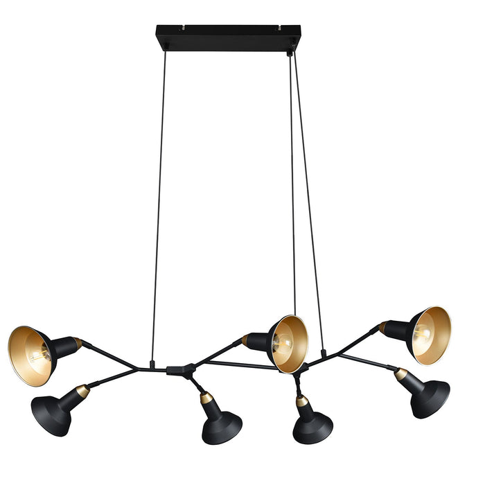 Lampada a Sospensione da Interno Attacco E14 in Metallo Nero Opaco