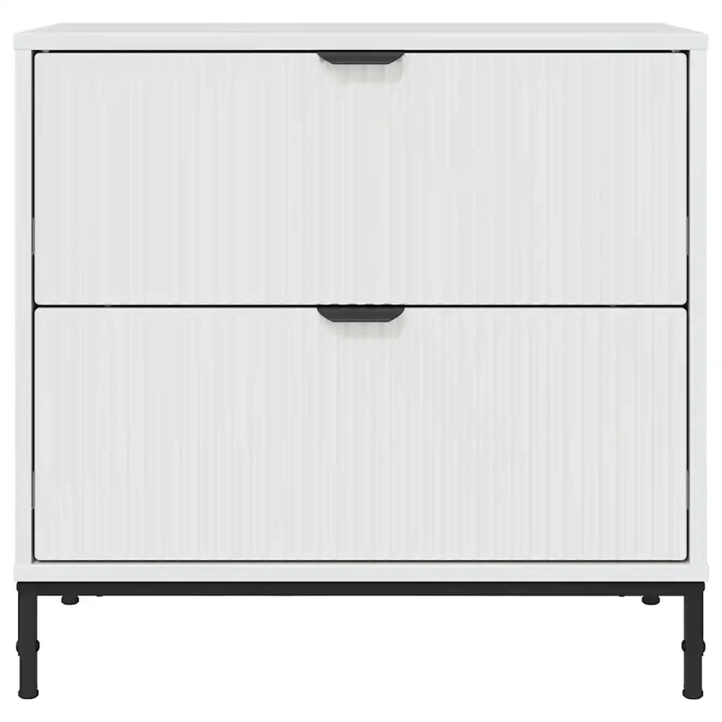 Comodino-Tavolino da notte Bianco lucido 63.5 x 36 x 61 cm Legno multistrato