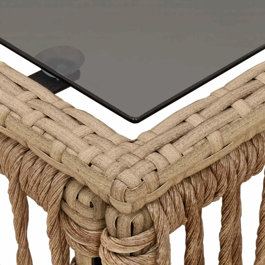 Tavolo da Giardino Beige e Nero 55 x 55 x 37 cm