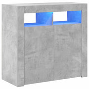 Credenza | Madia | Buffet da pranzo | Armadio da pranzo con Luci LED Grigio Cemento 80x35x75 cm
