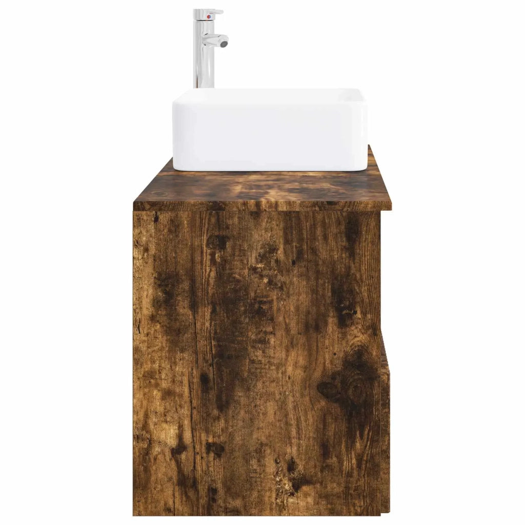 Set di mobili per il bagno 2 pz Rovere Fumo 3404069