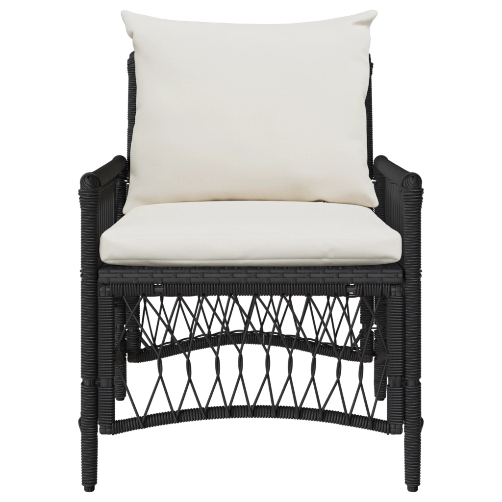 Sedia da Giardino Nero polyrattan 42006217