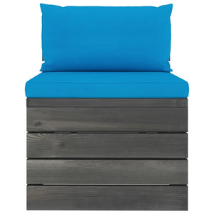 Set Divani da Giardino su Pallet 2 pz con Cuscini Massello Pino cod mxl 41487