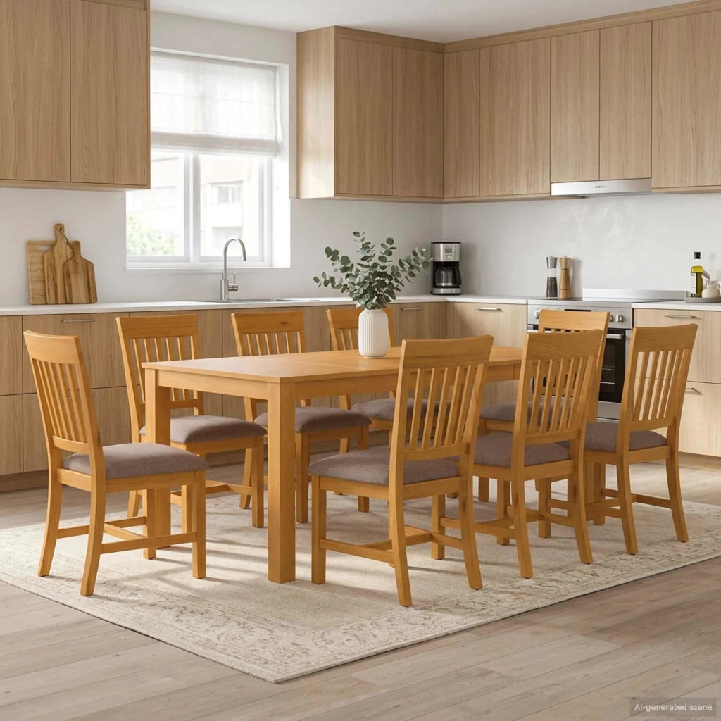 Set da pranzo 9 pz Grigio Legno di Quercia Massello 3430404