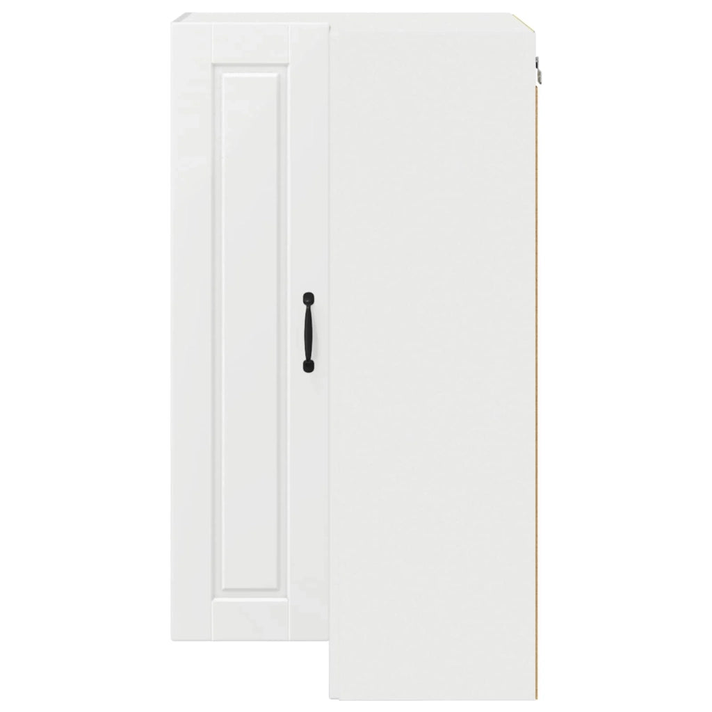 Mobile da cucina moderno da parete 57 x 57 x 100 cm pratico contenitore stile elegante legno ingegnerizzato bianco 02_0054502