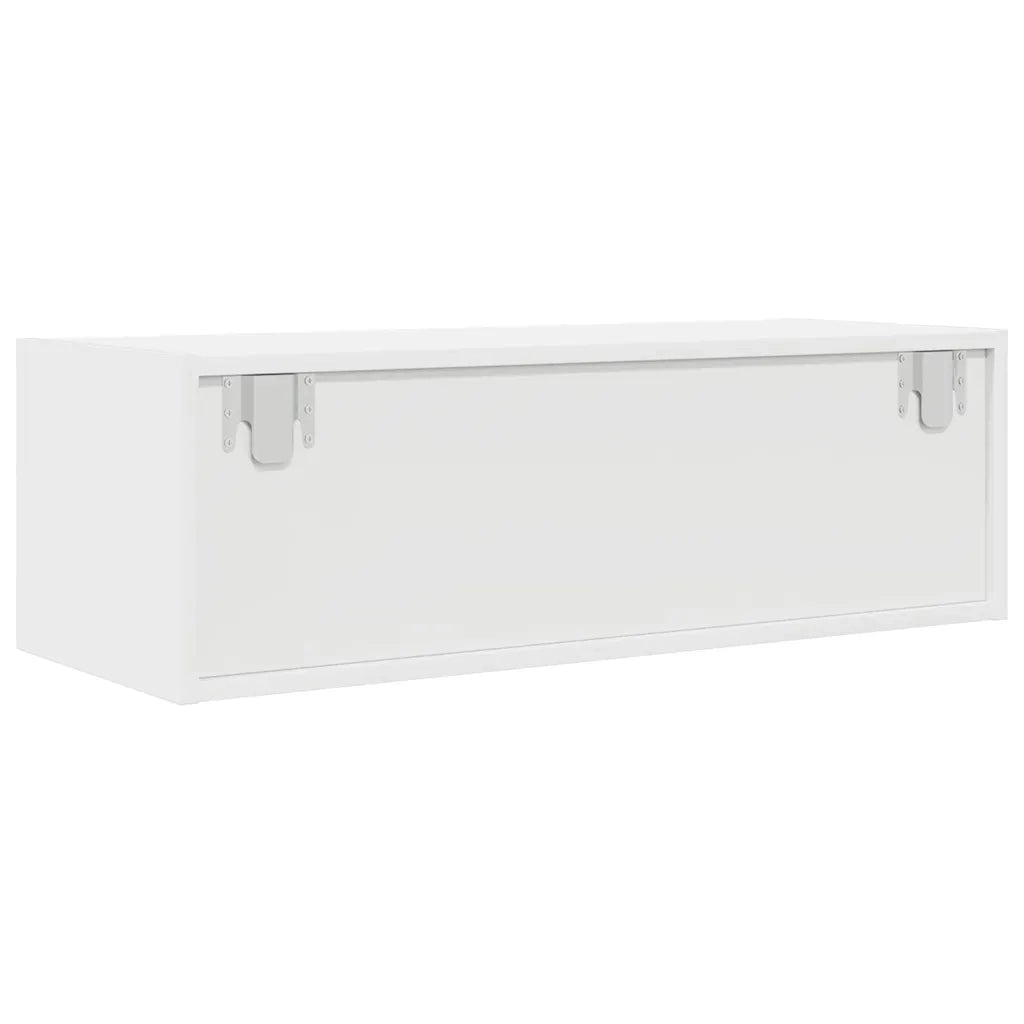 Mobili TV a Parete 2pz Bianchi 80x31x25,5 cm Legno Multistrato