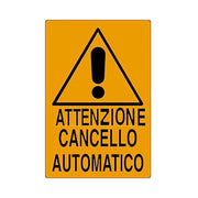 Trade Shop - Cartello Attenzione Cancello Automatico Segnaletica Sicurezza Avvertimento -