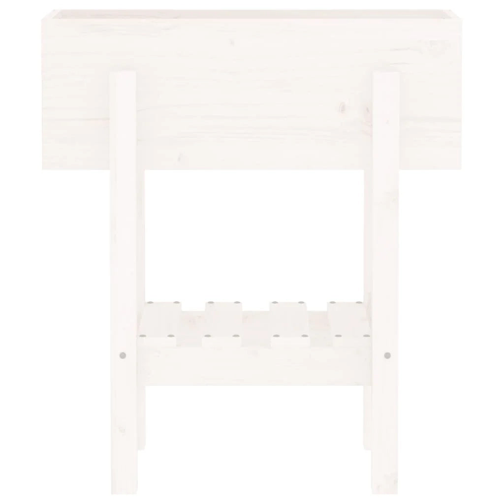 Fioriera rialzata per piante e fiori terrazza giardino 62 x 30 x 69 cm legno massello di pino bianco 02_0037747