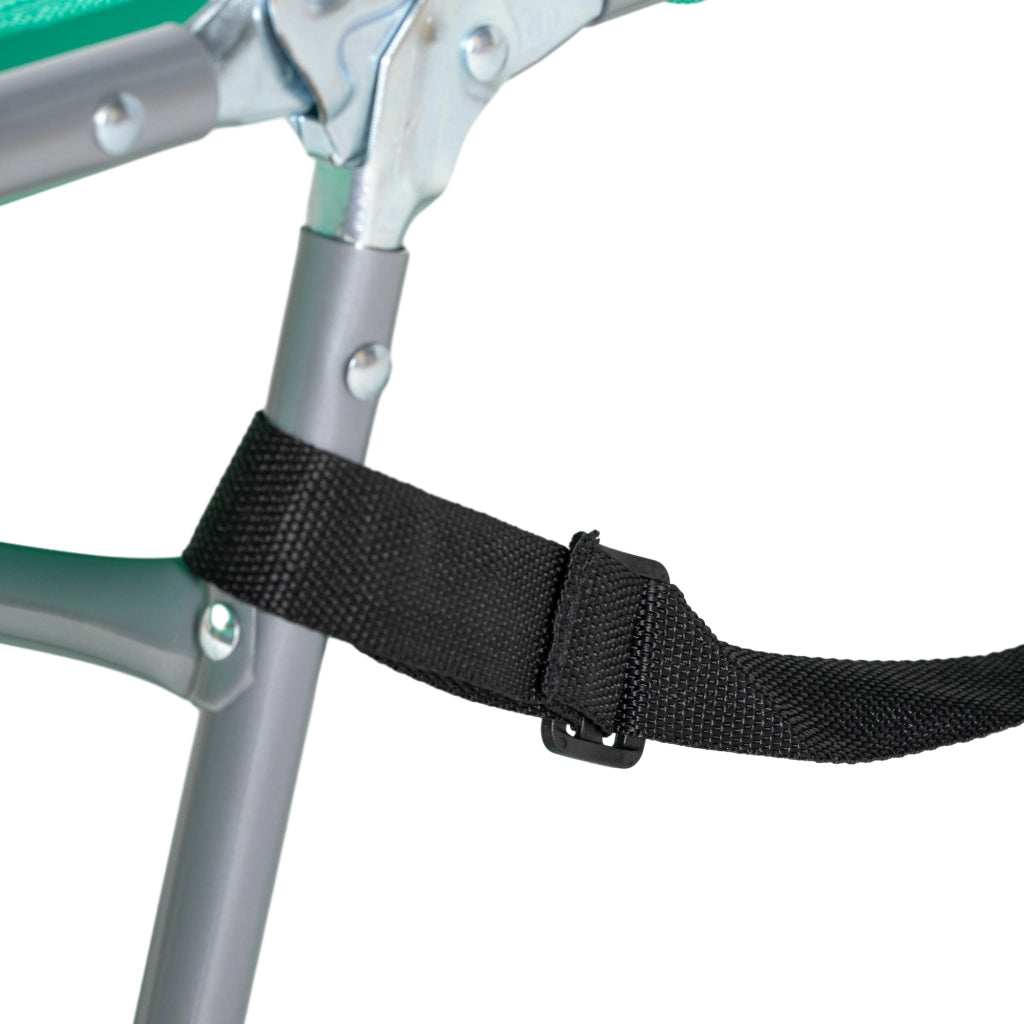 Lettino da giardino ¨C zephmum ¨C verde, metallo, tessuto, con tasche laterali