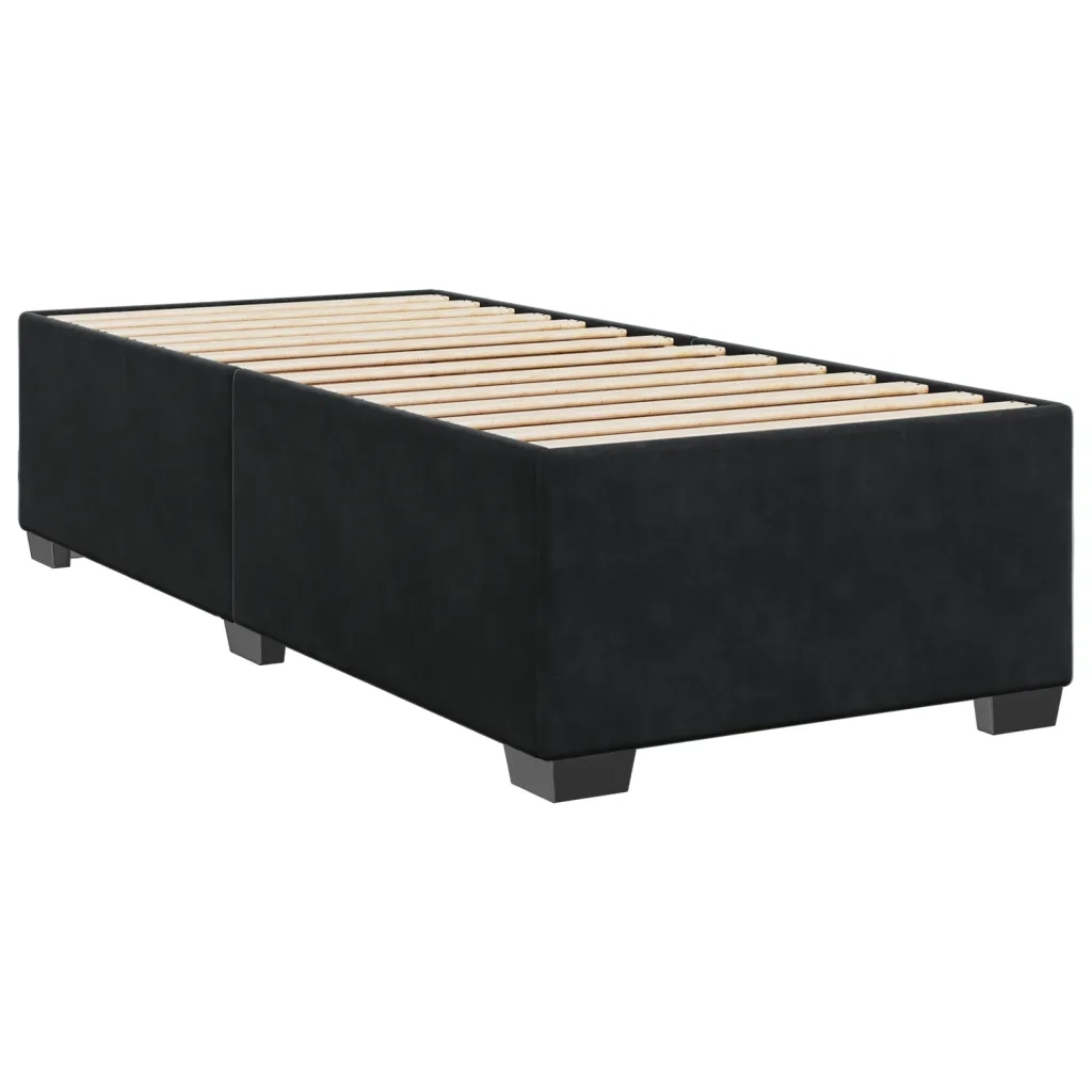 Letto singolo | Letto per adulti | Giroletto Nero 80x200 cm in Velluto