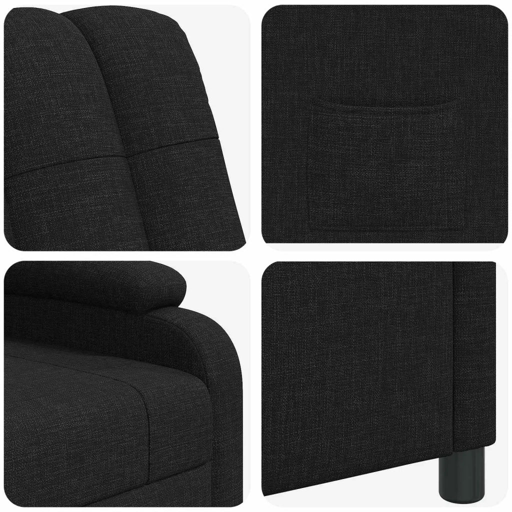 Divano Sedia-Poltrona reclinabile Nero Tessuto 915256