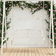 Panchina a Dondolo Acciaio 110,5 x 59 x 55 cm Bianco Antico 42038694