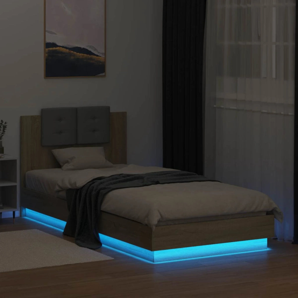 Letto con LED Rovere Sonoma 80 x 200 cm Legno ingegnerizzato 3429662